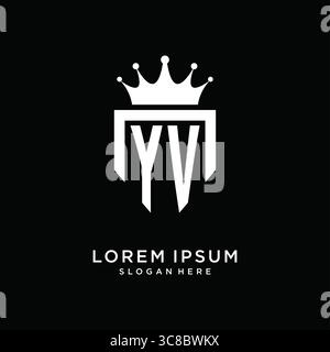 Letter YV logo monogram emblem style with crown shape design template vector graphic vector graphic Stock Vector