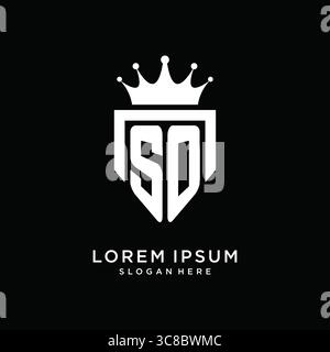 Letter SO logo monogram emblem style with crown shape design template vector graphic vector graphic Stock Vector