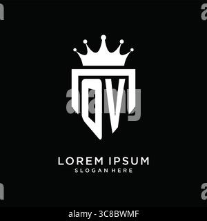 Letter OV logo monogram emblem style with crown shape design template vector graphic vector graphic Stock Vector
