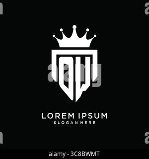 Letter OW logo monogram emblem style with crown shape design template vector graphic vector graphic Stock Vector