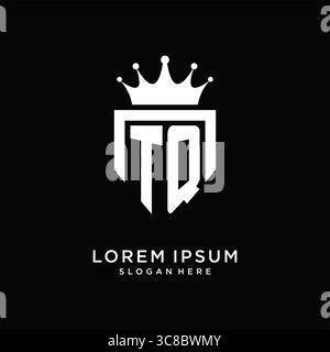 Letter TQ logo monogram emblem style with crown shape design template vector graphic vector graphic Stock Vector