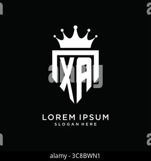 Letter XA logo monogram emblem style with crown shape design template vector graphic vector graphic Stock Vector