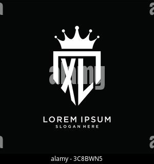Letter XL logo monogram emblem style with crown shape design template vector graphic vector graphic Stock Vector