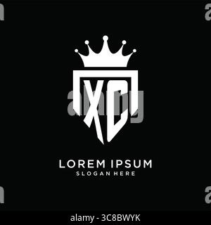 Letter XC logo monogram emblem style with crown shape design template vector graphic vector graphic Stock Vector