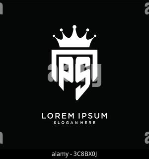 Letter PS logo monogram emblem style with crown shape design template vector graphic vector graphic Stock Vector
