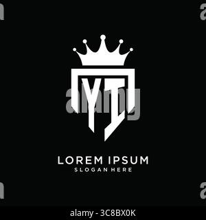Letter YI logo monogram emblem style with crown shape design template vector graphic vector graphic Stock Vector