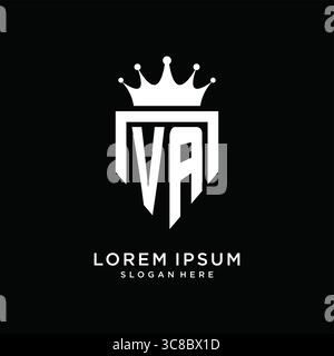 Letter VA logo monogram emblem style with crown shape design template vector graphic vector graphic Stock Vector