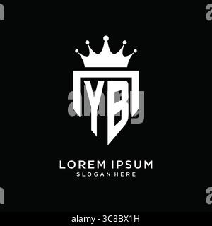 Letter YB logo monogram emblem style with crown shape design template vector graphic vector graphic Stock Vector