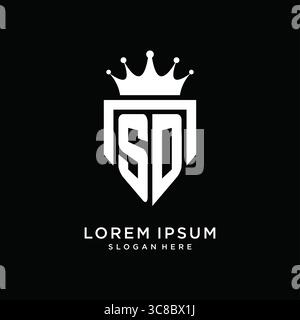Letter SD logo monogram emblem style with crown shape design template vector graphic vector graphic Stock Vector
