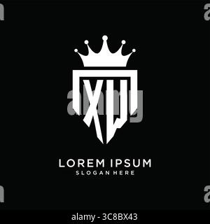 Letter XW logo monogram emblem style with crown shape design template vector graphic vector graphic Stock Vector