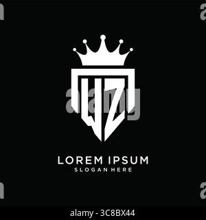 Letter WZ logo monogram emblem style with crown shape design template vector graphic vector graphic Stock Vector