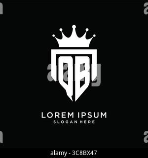 Letter QB logo monogram emblem style with crown shape design template vector graphic vector graphic Stock Vector