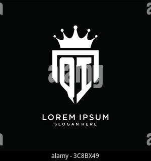 Letter QI logo monogram emblem style with crown shape design template vector graphic vector graphic Stock Vector