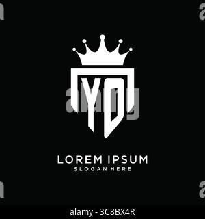 Letter YO logo monogram emblem style with crown shape design template vector graphic vector graphic Stock Vector