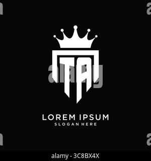 Letter TA logo monogram emblem style with crown shape design template vector graphic vector graphic Stock Vector
