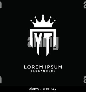 Letter YT logo monogram emblem style with crown shape design template vector graphic vector graphic Stock Vector