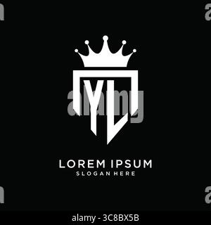 Letter YL logo monogram emblem style with crown shape design template vector graphic vector graphic Stock Vector