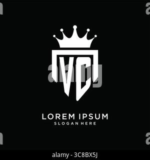 Letter VC logo monogram emblem style with crown shape design template vector graphic vector graphic Stock Vector