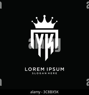 Letter YK logo monogram emblem style with crown shape design template vector graphic vector graphic Stock Vector