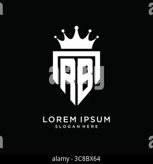 Letter RB logo monogram emblem style with crown shape design template vector graphic vector graphic Stock Vector