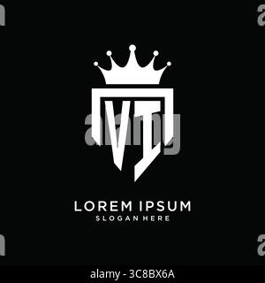 Letter VI logo monogram emblem style with crown shape design template vector graphic vector graphic Stock Vector