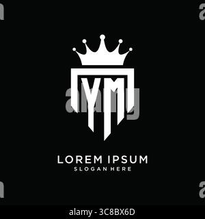 Letter YM logo monogram emblem style with crown shape design template vector graphic vector graphic Stock Vector