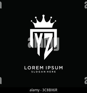 Letter YZ logo monogram emblem style with crown shape design template vector graphic vector graphic Stock Vector