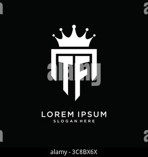 Letter TF logo monogram emblem style with crown shape design template vector graphic vector graphic Stock Vector
