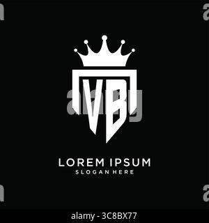 Letter VB logo monogram emblem style with crown shape design template vector graphic vector graphic Stock Vector