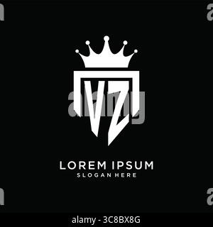Letter VZ logo monogram emblem style with crown shape design template vector graphic vector graphic Stock Vector