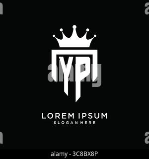 Letter YP logo monogram emblem style with crown shape design template vector graphic vector graphic Stock Vector