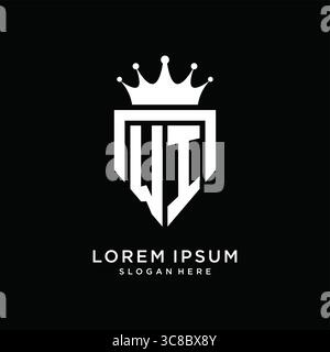 Letter WI logo monogram emblem style with crown shape design template vector graphic vector graphic Stock Vector