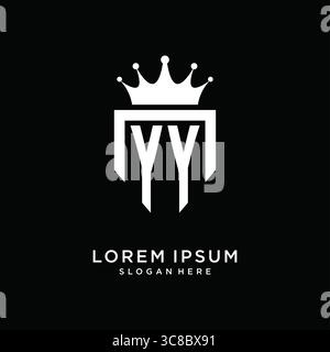 Letter YY logo monogram emblem style with crown shape design template vector graphic vector graphic Stock Vector