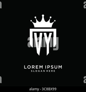 Letter VY logo monogram emblem style with crown shape design template vector graphic vector graphic Stock Vector