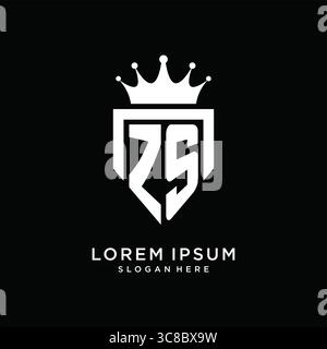 Letter ZS logo monogram emblem style with crown shape design template vector graphic vector graphic Stock Vector