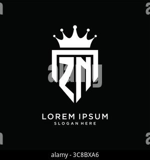 Letter ZN logo monogram emblem style with crown shape design template vector graphic vector graphic Stock Vector