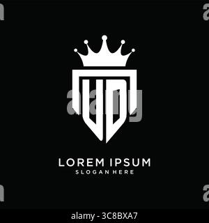 Letter UD logo monogram emblem style with crown shape design template vector graphic vector graphic Stock Vector