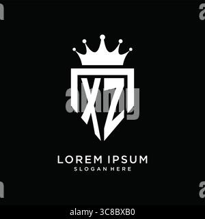 Letter XZ logo monogram emblem style with crown shape design template vector graphic vector graphic Stock Vector