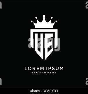 Letter UE logo monogram emblem style with crown shape design template vector graphic vector graphic Stock Vector