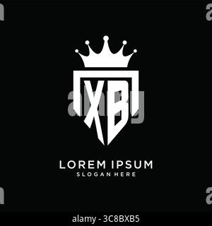 Letter XB logo monogram emblem style with crown shape design template vector graphic vector graphic Stock Vector