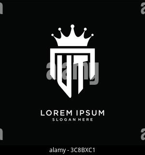 Letter UT logo monogram emblem style with crown shape design template vector graphic vector graphic Stock Vector