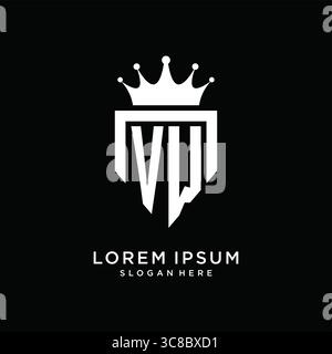 Letter VW logo monogram emblem style with crown shape design template vector graphic vector graphic Stock Vector