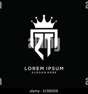 Letter ZT logo monogram emblem style with crown shape design template vector graphic vector graphic Stock Vector
