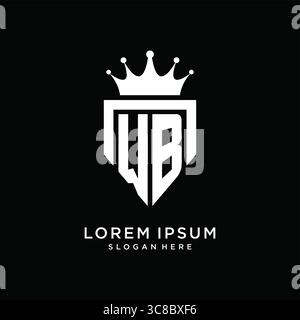 Letter WB logo monogram emblem style with crown shape design template vector graphic vector graphic Stock Vector
