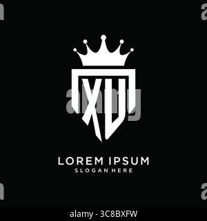 Letter XU logo monogram emblem style with crown shape design template vector graphic vector graphic Stock Vector
