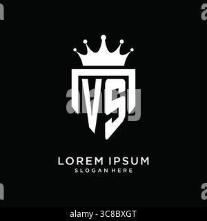Letter VS logo monogram emblem style with crown shape design template vector graphic vector graphic Stock Vector