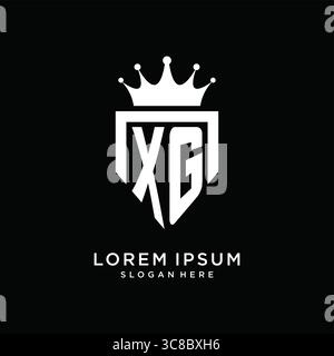 Letter XG logo monogram emblem style with crown shape design template vector graphic vector graphic Stock Vector