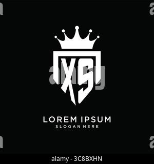 Letter XS logo monogram emblem style with crown shape design template vector graphic vector graphic Stock Vector