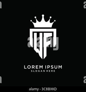 Letter WF logo monogram emblem style with crown shape design template vector graphic vector graphic Stock Vector