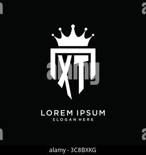 Letter XT logo monogram emblem style with crown shape design template vector graphic vector graphic Stock Vector
